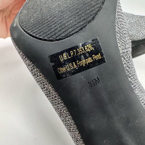 Guess Pointed Toe Glitter Pumps Womens 8 1/2 M Silver Dressy High Heels Office - Picture 7 of 9